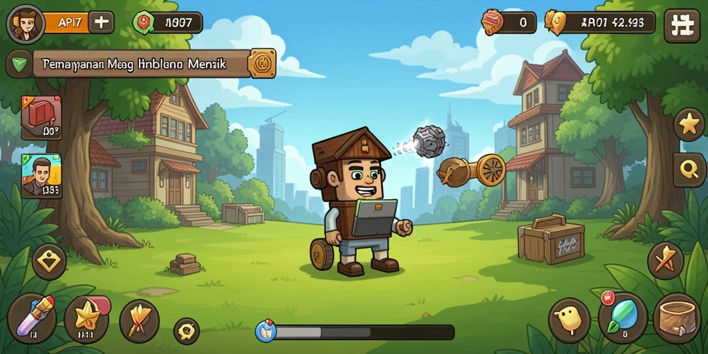 Screenshot menunjukkan gameplay santai dan grafik menarik dari API77.