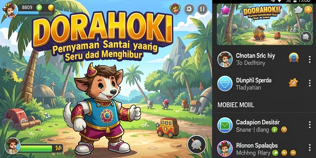 Tangkapan layar DORAHOKI dengan gameplay yang ceria dan mengasyikkan.