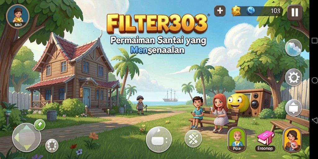 Tampilan gameplay FILTER303 yang seru dan penuh warna.