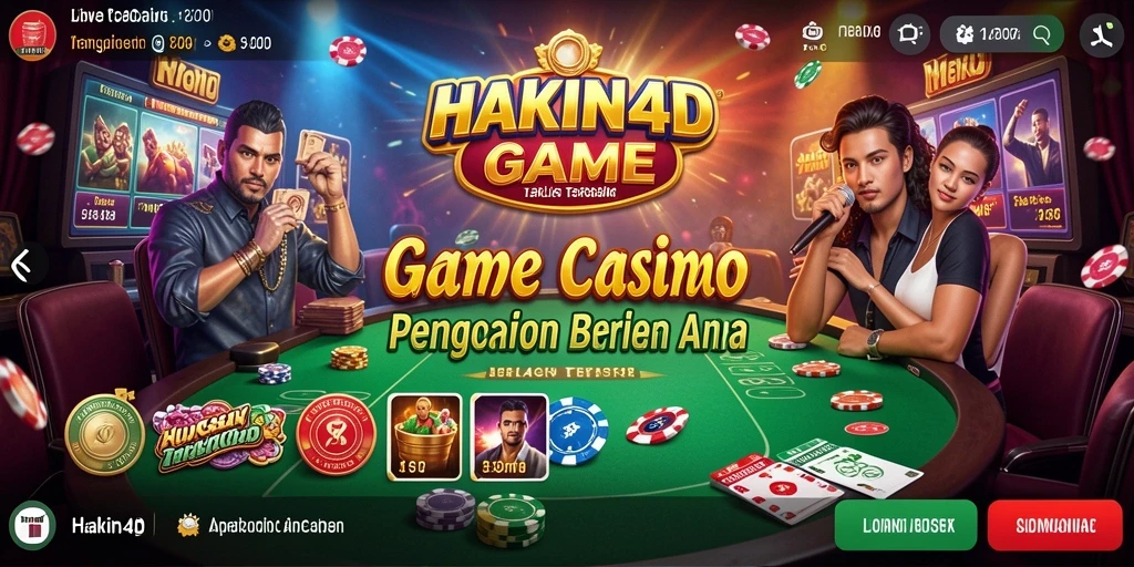 Tampilan antarmuka HAKIN4D yang menarik dan gameplay interaktif Live Casino.