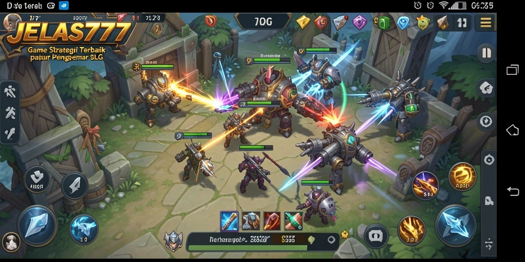 Tampilan gameplay menakjubkan dari JELAS777 yang menunjukkan aksi SLG.