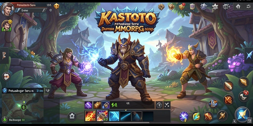 Gameplay KASTOTO yang menampilkan pertempuran epik dalam dunia MMORPG.