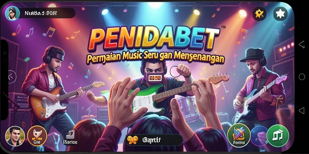 Tampilan gameplay PENIDABET dengan penyanyi yang beraksi menyanyikan lagu favorit.