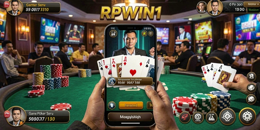 Screenshot RPWIN1 menampilkan aksi seru permainan Poker.