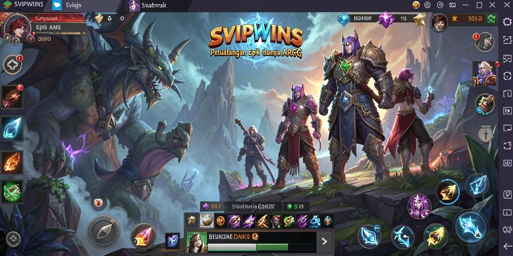 Tampilan gameplay SVIPWINS yang memukau dengan pertarungan seru.