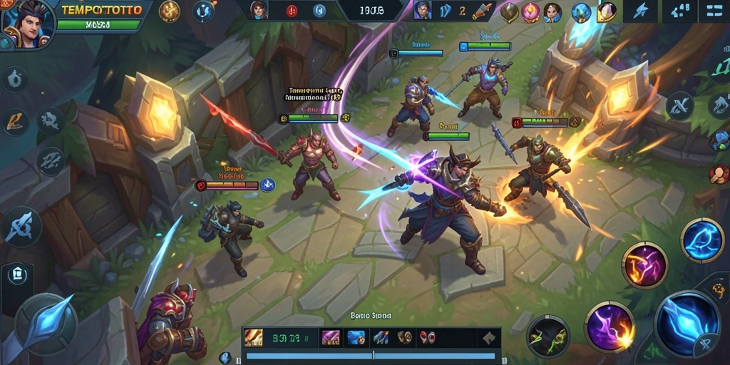 Gameplay seru TEMPOTOTO dalam pertarungan MOBA.